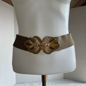 Vintage Elastic Elegant Gold and Brown Women's Belt